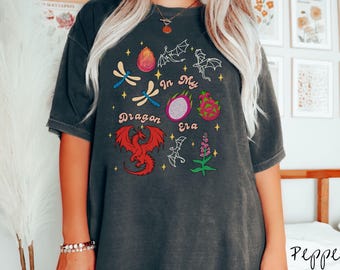 The In My Dragon Era Comfort Colors Shirt, Fantasy Book Tee, Romantasy Gift T-Shirt, Bookish Dragon Tee, Fantasy World Dragonfruit