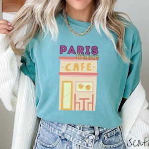 The Paris France Cafe Comfort Colors Shirt, Gift This French Tee to your Favorite European Vacation Friends!