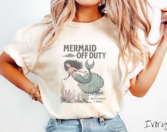 The Vintage Mermaid Off Duty Comfort Colors Shirt, Sirencore Tee, Nautical Tee-Shirt, Summer Teacher Gift