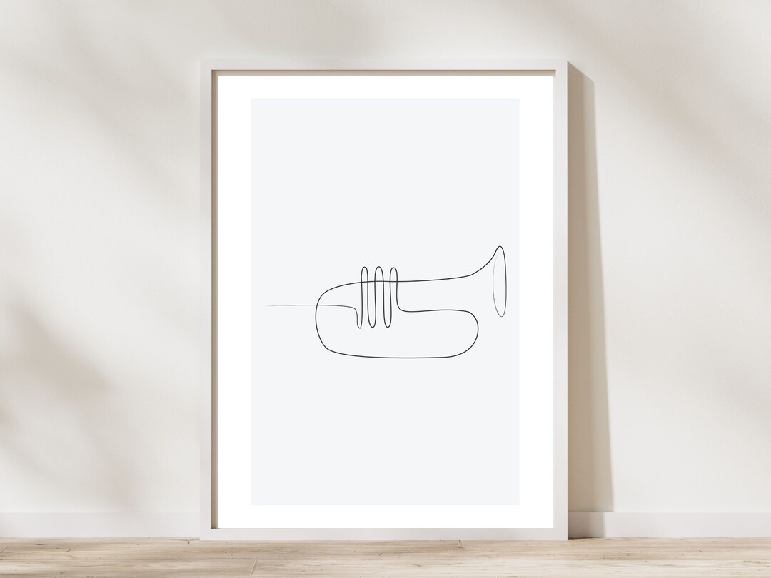 Flugelhorn Line Art Prints Mellophone Art Marching Etsy