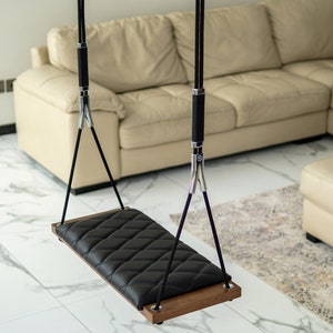 Handmade Walnut Indoor/Outdoor Swing: Adult & Child Size