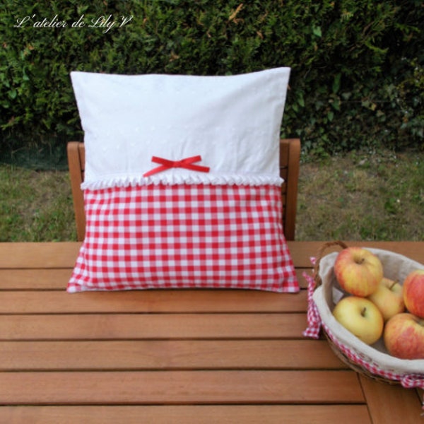 Housse de coussin en 40 x 40 cm  - Couverture de coussin - Housse de protection - Esprit champêtre