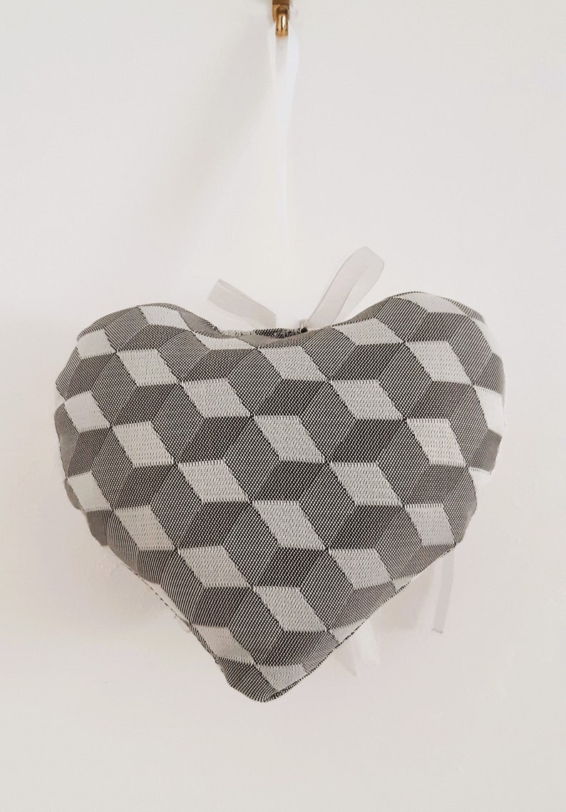 Coeur coussin de porte GRAND MODELE linge ancien Belle toile
