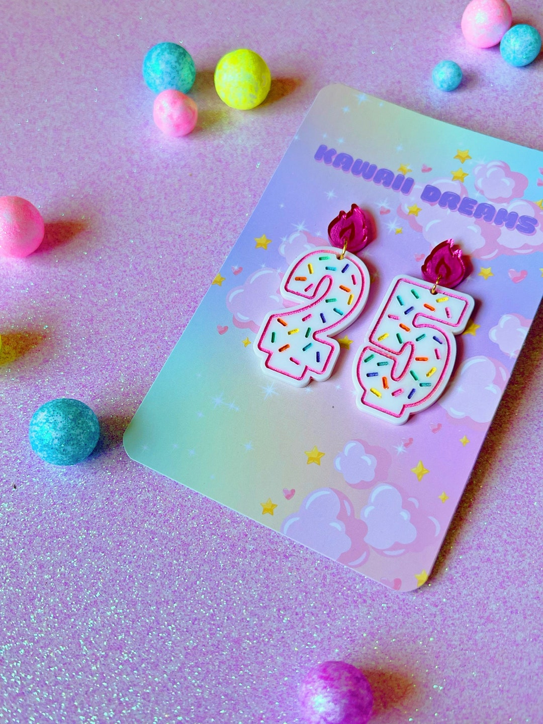 Birthday Candle Earrings Etsy