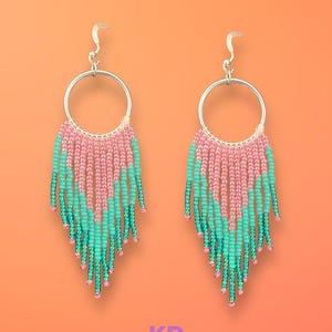 Large miyuki bead hoop earrings