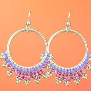 medium miyuki bead hoop earrings