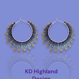 Large miyuki bead hoop earrings
