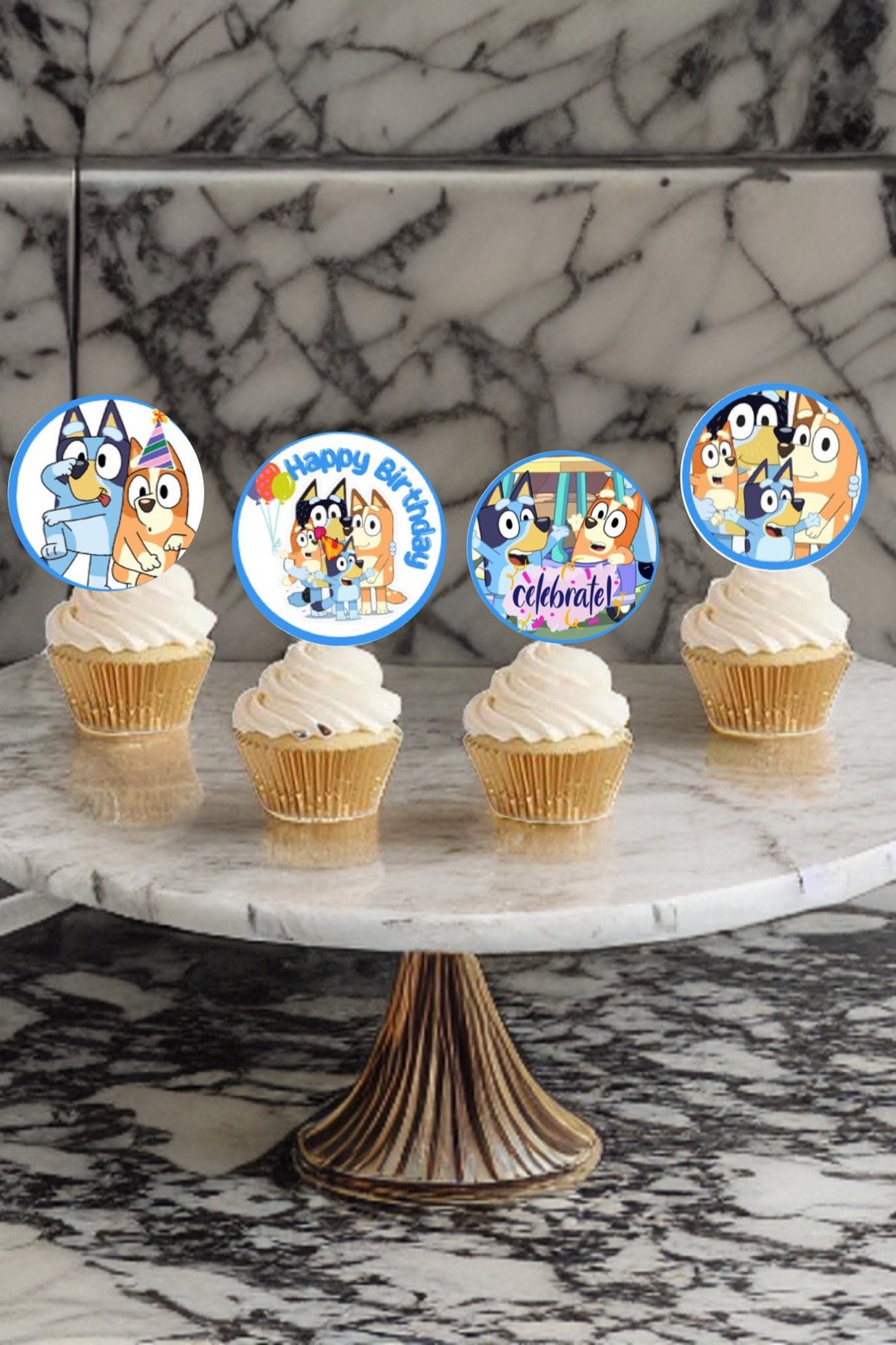 Bluey Cupcake Toppers Edible Bluey Cupcake Topper Etsy