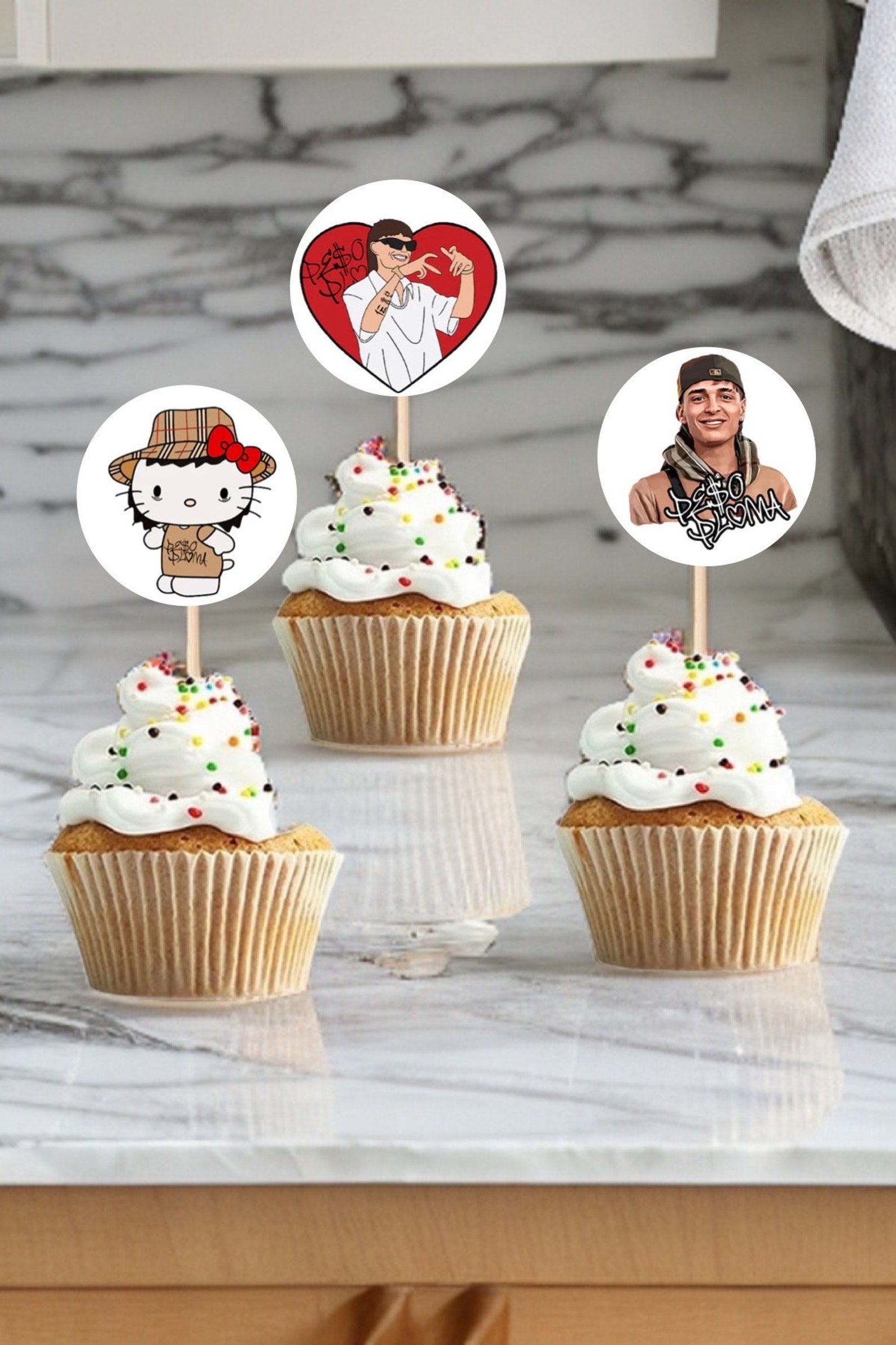 Peso Pluma Cupcake Topper Peso Pluma Party Decorations Peso Etsy