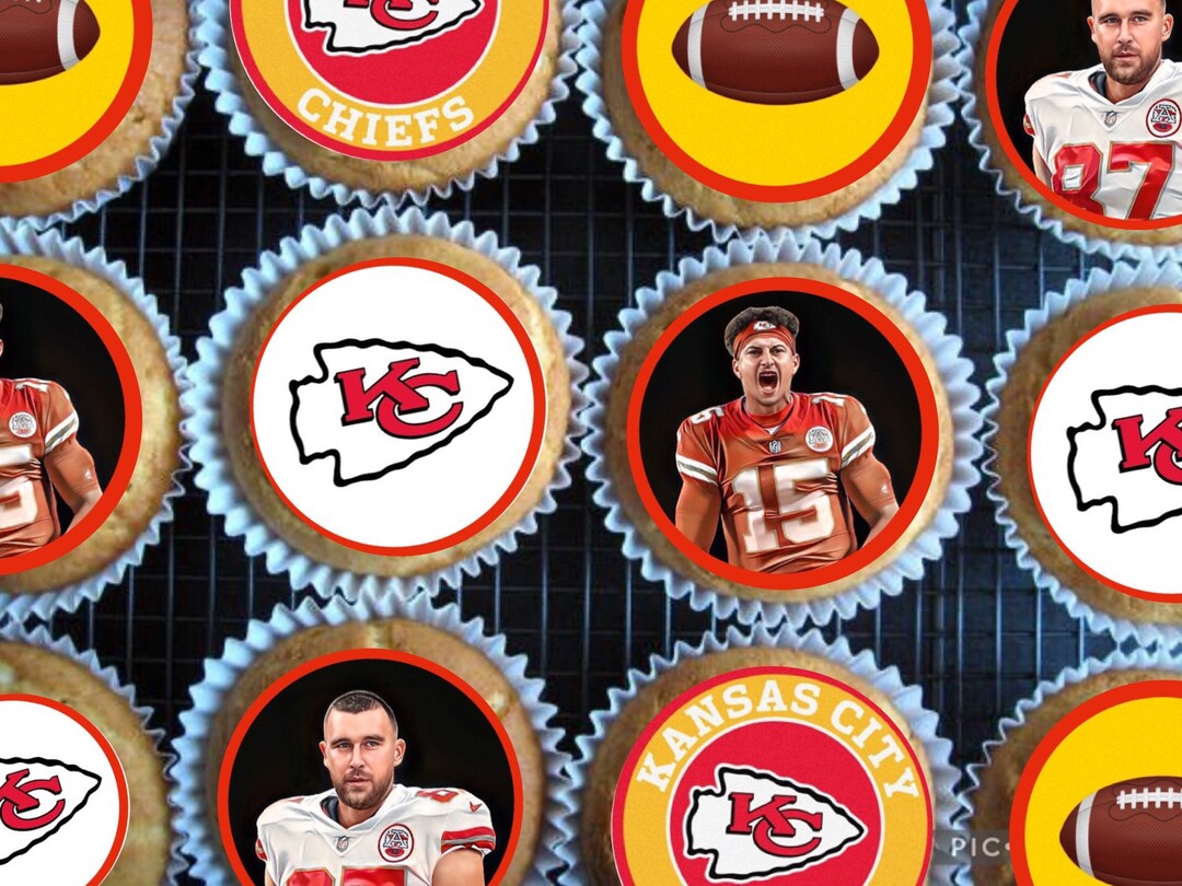 Kansas City Chiefs Cupcake Toppers , Kansas City Chiefs Bday - Etsy
