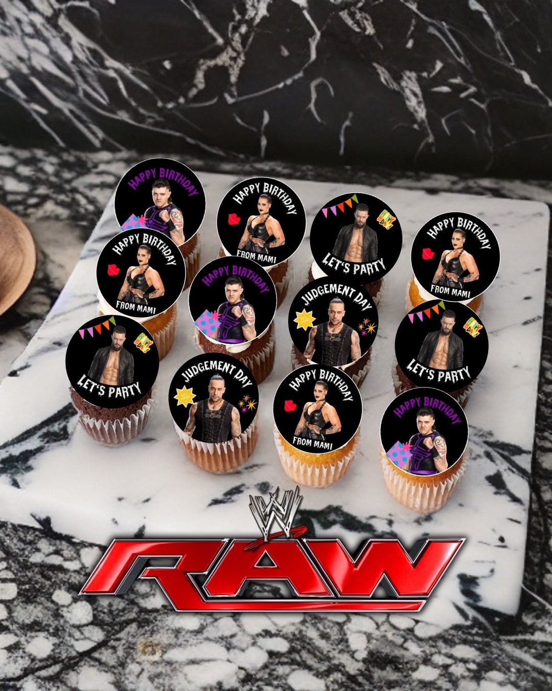 WWE Edible Cupcakes Toppers the Judgement Day Edible Cupcake Etsy