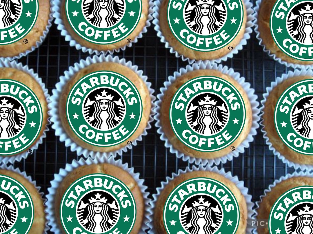 Starbucks Cupcake Toppers Edible Starbucks Cupcake Toppers Etsy