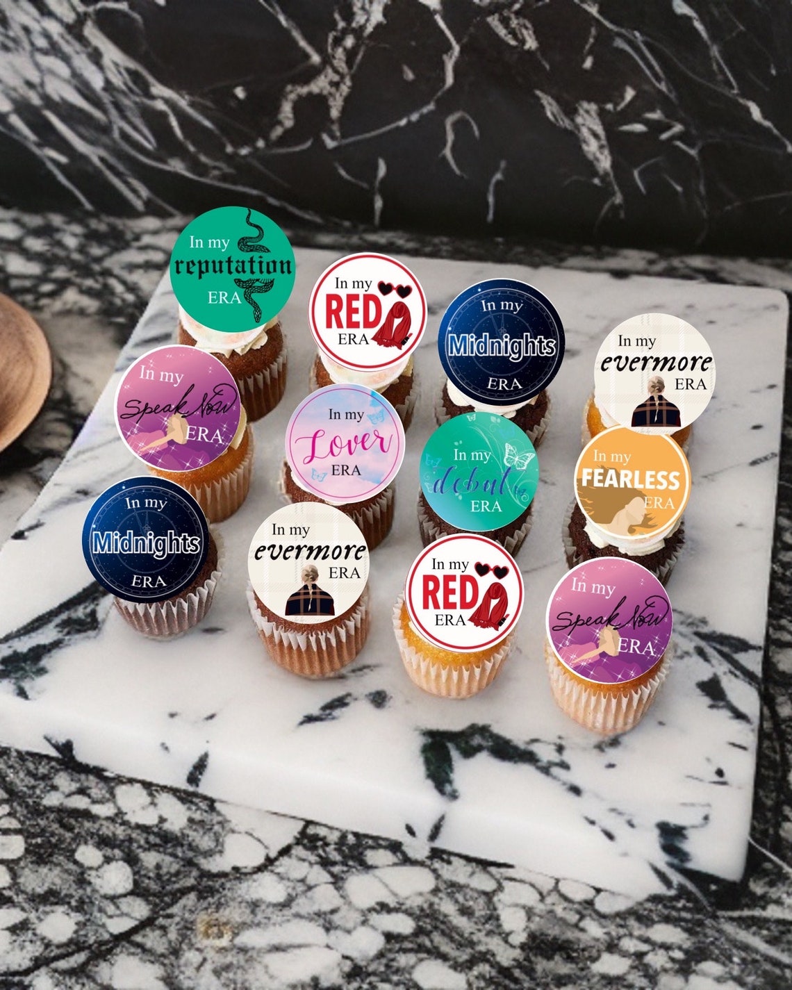 Taylor Swift Edible Cupcakes set of 12 swift Eras Tour Etsy