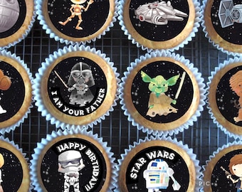 Star Wars Edible Cupcake Toppers , Star Wars cupcakes