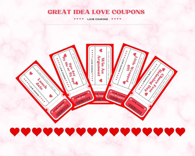 Printable Love Coupons for Her, Mothers Day Gifts, Valentines Day Gift ...