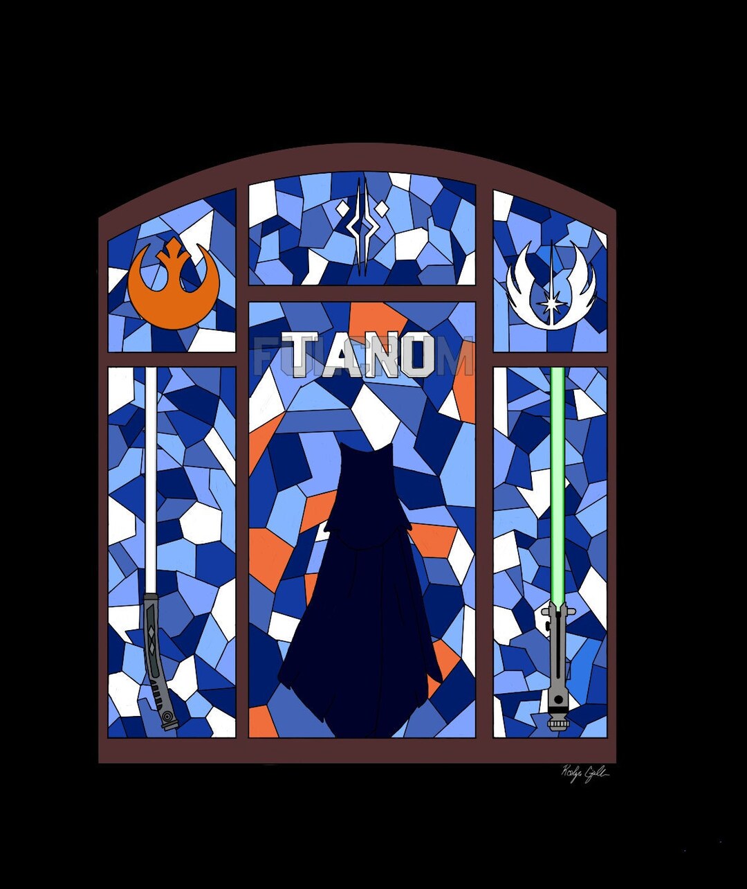 Ahsoka Tano Stained Glass - Etsy