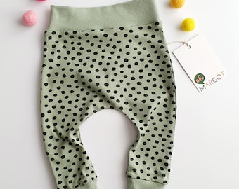 ORGANIC LEGGINGS 0m-4y | sage spot | baby trousers | handmade leggings | new baby gift | handmade to order