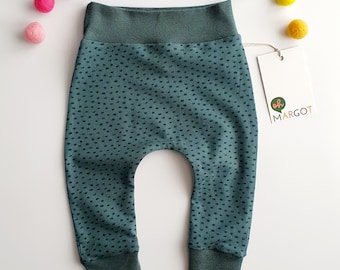 BABY/TODDLER LEGGINGS | teal spot 0-4 years | baby trousers | handmade trousers | new baby gift | handmade to order