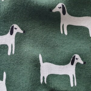 ORGANIC LEGGINGS 0m-4y dark green dogs baby trousers handmade leggings new baby gift handmade to order image 4
