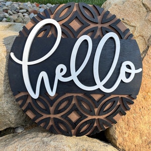 Hello Door Sign / Geometric Door Hanger /Housewarming Gift