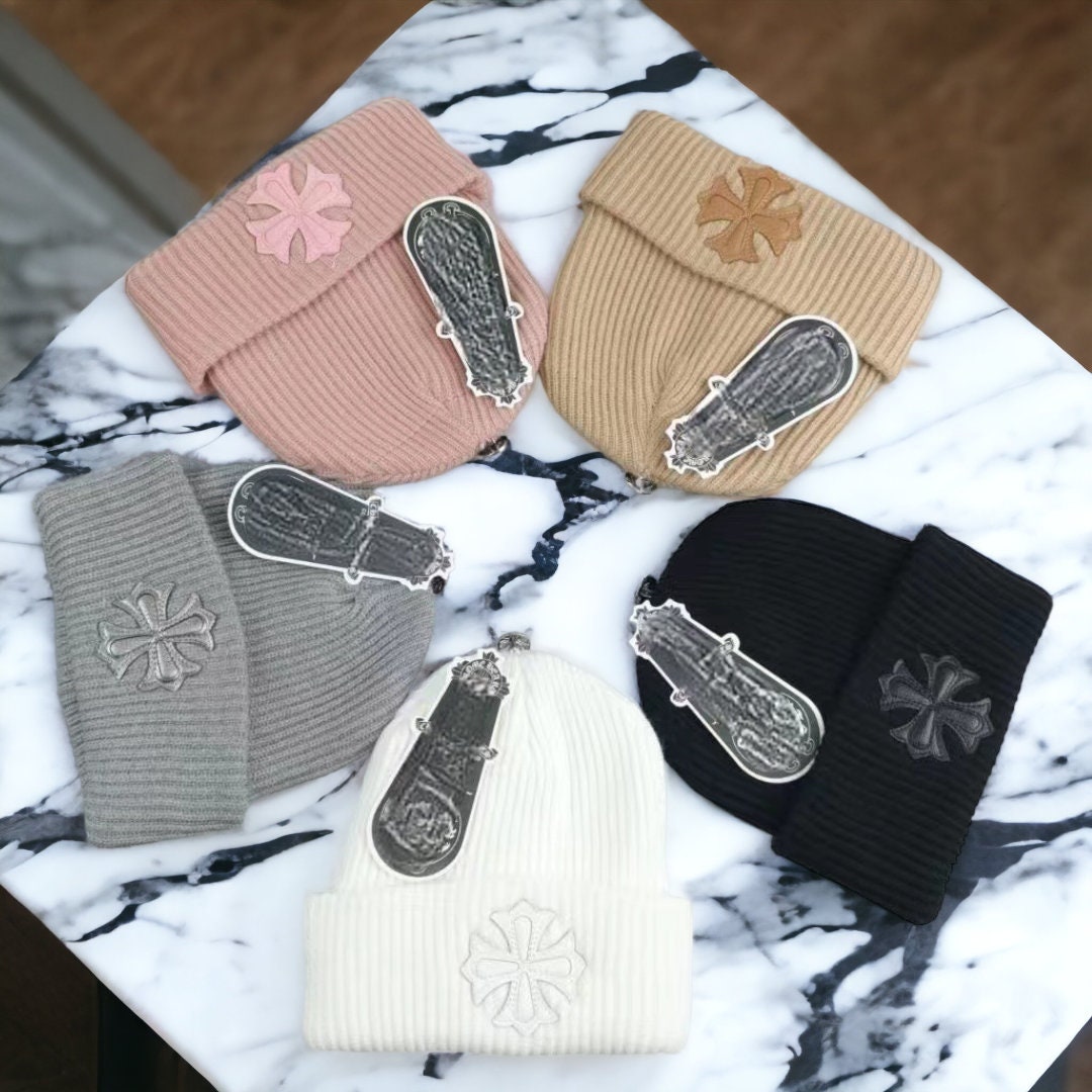 chrome hearts beanie white