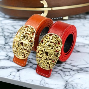 Hip Hop Style Round Palm Buckle Men's Belt For Daily And Working - Temu