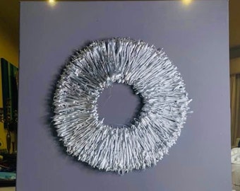 Silver grey wall art