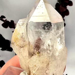 Sunset Quartz Point | Lepidocrocite Phantom Quartz | Triangular Sunset Phantom Inclusions | Hyaline Quartz | High Quality|Pradesh, India