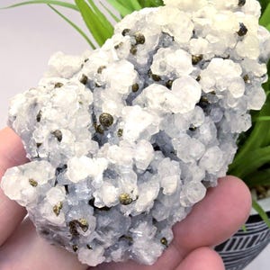 Pagoda Calcite & Iridescent Pyrite Balls | Rare | Tiny Crystals | Natural Mineral | from Hubei, China
