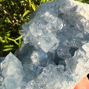 Blue Celestite | Large | Almost 3pounds |  Large Blue Gemy Crystals | Rainbow Inclusions | from Madagascar