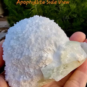 Mordenite Sphere with Green Cubic Apophyllite | Natural Mineral | High Quality | Maharashtra, India