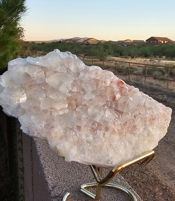 Rare Pink Pagoda Calcite Benz Calcite Large Iron Induced Hematite 