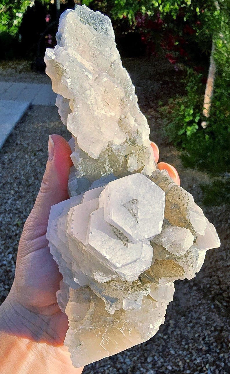 Triangular Pyramid Calcite Mangan Calcite Column Calcite & Triangular Pyrite | XL | Brilliant ...
