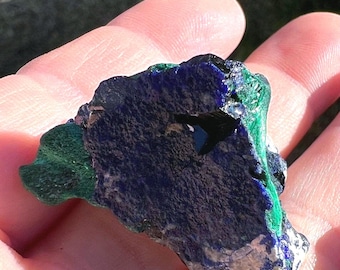 Milpillas Azurite & Malachite | Vibrant Deep Blue Azurite Crystal with Green Malachite | Senora, Mexico