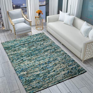 Elegant and Luxurious 8X10 Chunky Wool Rug, Hand Woven 9X12 High Quality Craftsmanship Rug, Soft and Cozy Wool Rug Flatweave Handcrafted Rug