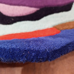 Irregular Shape Multi Color Rug, 5x8 Unique Shaped Hand-tufted Rug ...