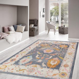 Luxurious Oushak Rug, Exquisite Hand Knotted  Large Area Turkish Carpet For Christmas decoration Elegant Spaces for Living Room, Dining room