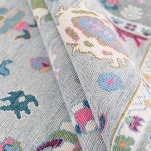 New pattern oushak rug, Unique contemporary oushak rug, Elegance Multicolor Bohemian Rug, Vintage Antique Rug for Living Room, Dining room