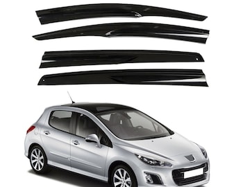 Pour Peugeot 308 2008 2009 2010 2011 2012 2013 2014 vitres latérales pluie vent déflecteur garde brillant noir 4 pièces