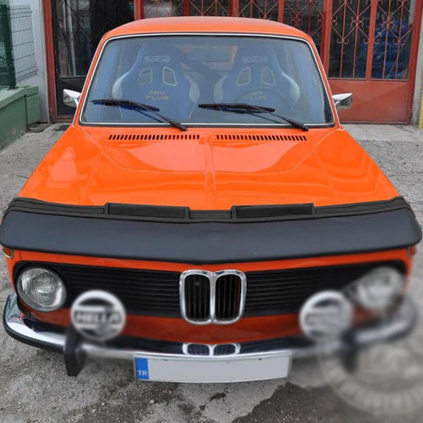 For BMW 2002 E10 1968 1969 1970 1971 1972 1973 1974 1975 1976 Front Hood Cover Mask Bonnet Bra Protector Black Leather