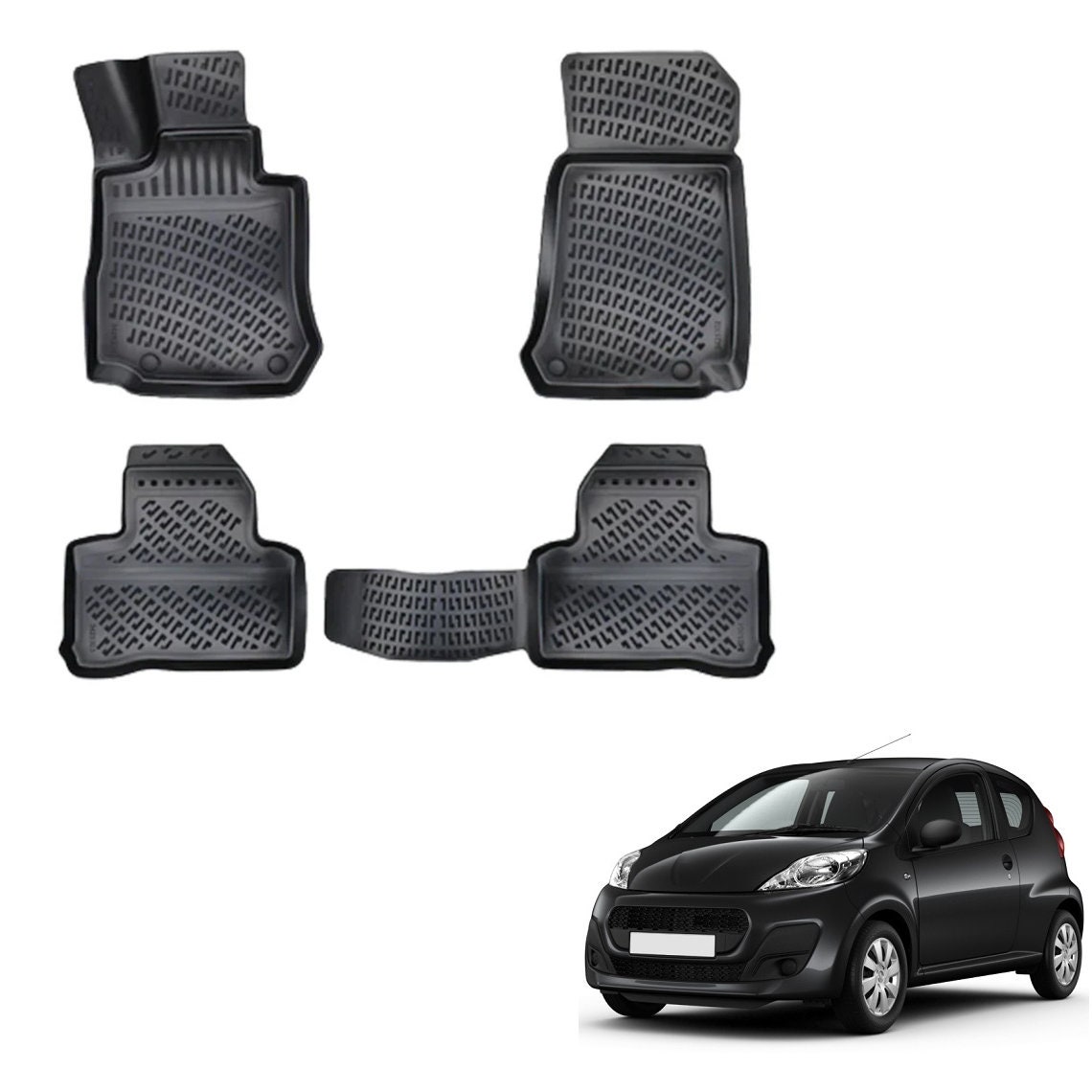 Tapis de sol Peugeot 208 2019- en velours personnalise et brode a