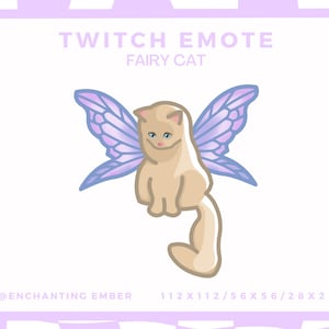 Stream Emote - Fairy Cat Emote - Twitch Emote/Youtube/Discord Emoji/Stream/Kawaii/Pastel/Kitty/Fairy