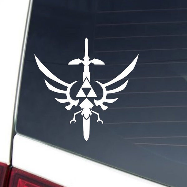 Zelda Royal Crest Symbol Car or Laptop, Wingcrest Sticker, Legend of Zelda Gift, Vinyl Decal Superhero, Link Merch Sticker For Car