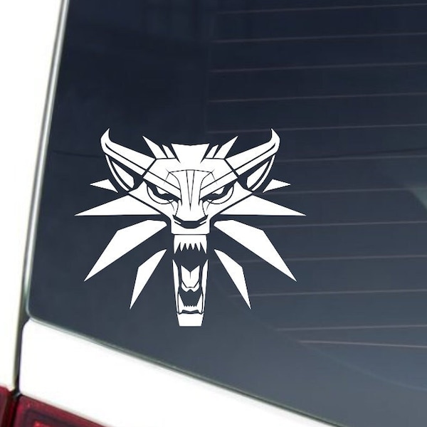 The Witcher Wolf Sticker, White Wolf Stickers, The Witcher Vinyl Laptop Decal, Car Vinyl, Henry Cavill