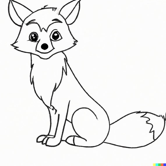 Premium Photo | Cute Fox Cartoon Drawing On White Background For Kids