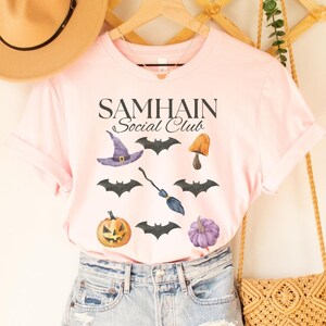 Samhain Shirt, Coquette Samhain Social Club Tshirt for Green Witch, Witchy Shirts for Women, Halloween Samhain Gift for Witch, Pagan Holiday