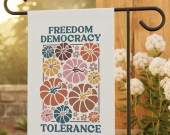 Freedom Democracy Tolerance Garden Flag: Fall FDT Yard Sign