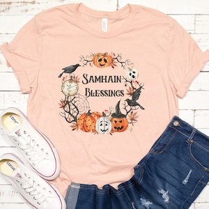 Samhain Shirt for Harvest Festival, Samhain Blessings Tee for Witchs New Year Wheel of the Year Pagan Sabbat, Gift for Witchy Friend