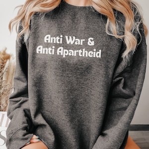Human Rights Sweatshirt for Leftist Activism, Anti War Shirt for Palestine, Plus Size Protest Sweaters & Tops for Her Holiday Gifts Under 50