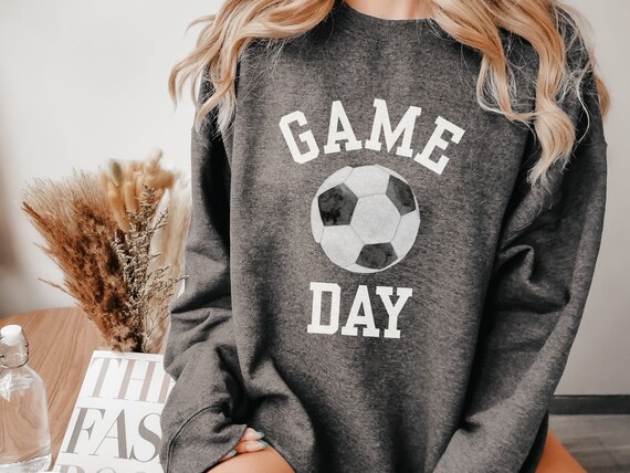 Game Day Sweatshirt for Soccer Season, Simple Preppy College Style Futbol Watching Shirt Women for Soccer Mom Gift, Coach Wife Shirt